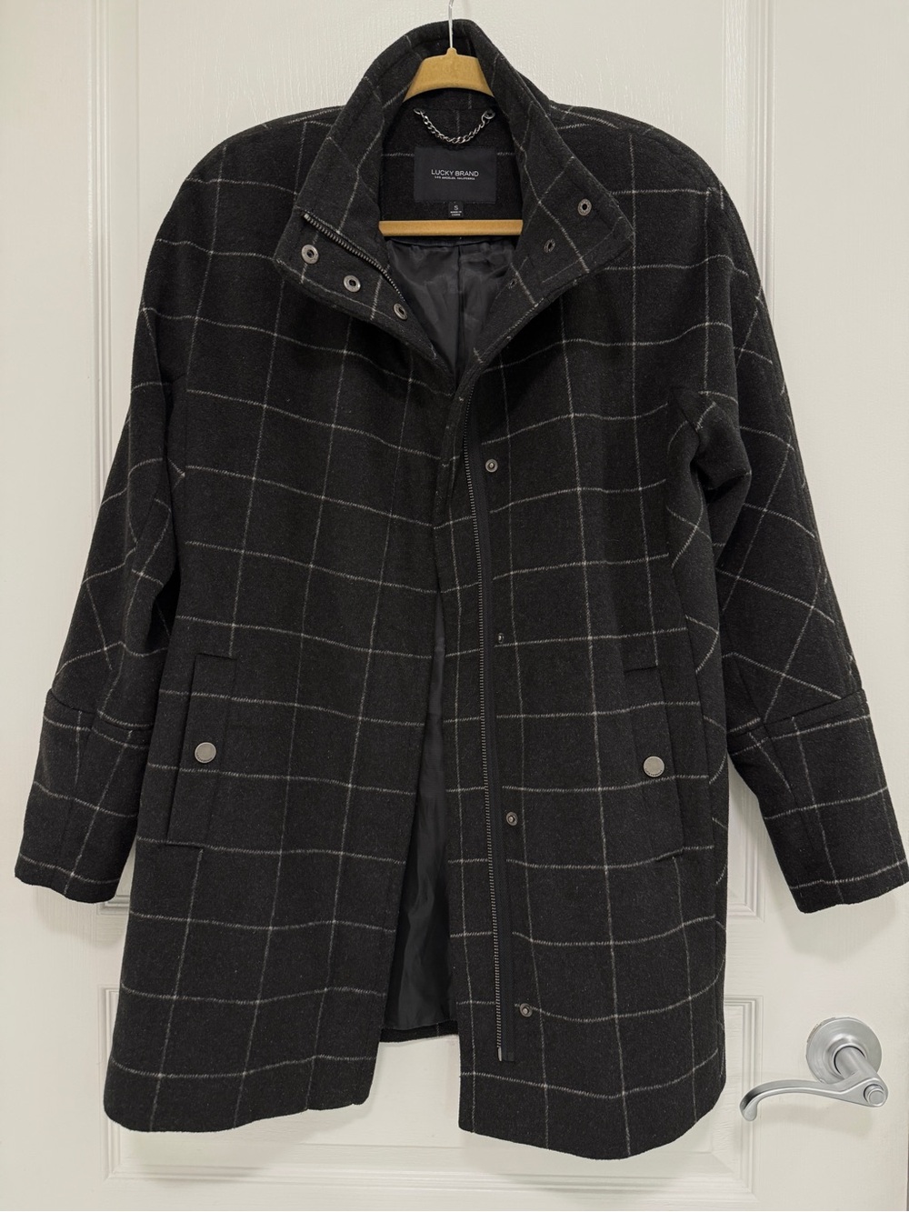 Lucky Brand Dark Charcoal Women’s Wool-Blend Coat Size Small